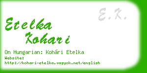 etelka kohari business card